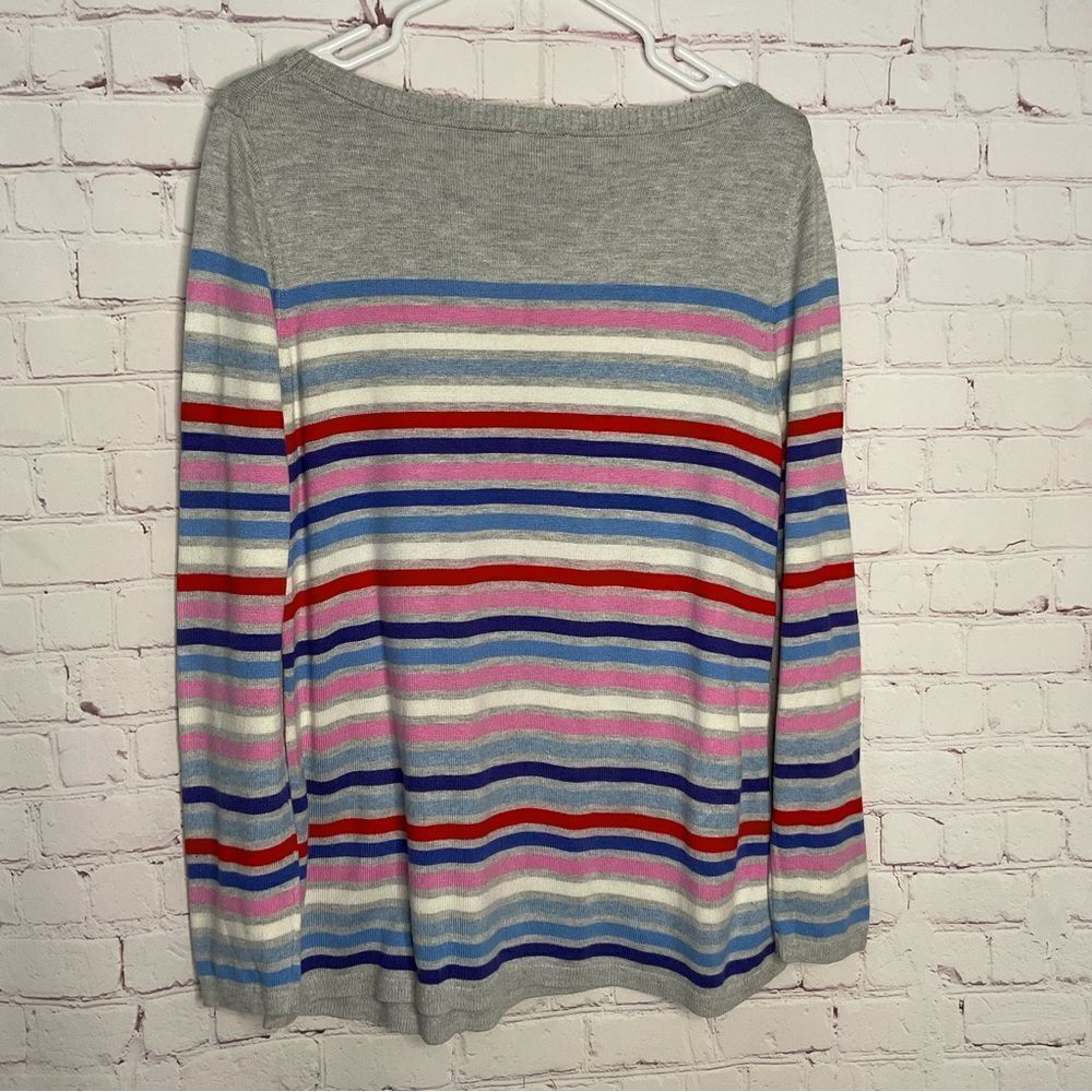 Talbots Womens Side Button Gray & Multi-Stripe Ba… - image 5